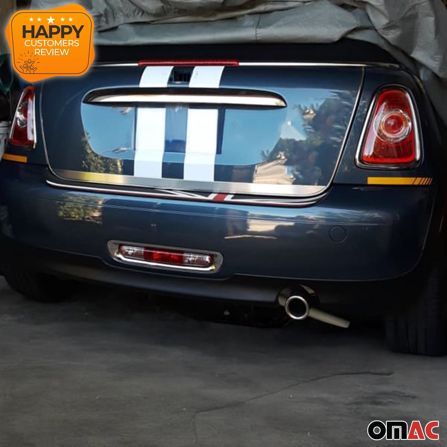 Bandă decorativă portbagaj, bandă decorativă spate pentru Mini Cooper R56 R57 R58 R59, crom periat