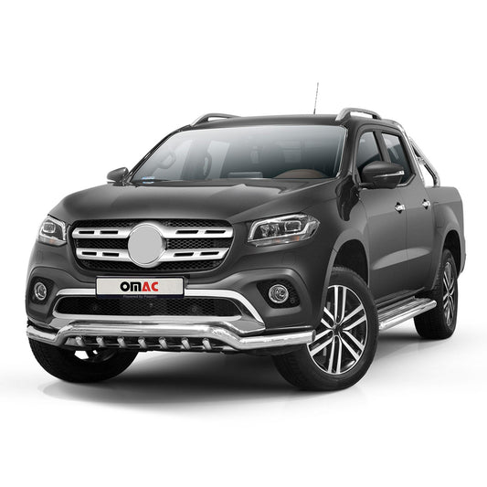 Frontschutzbügel Frontbügel für Mercedes X Klasse 2017-2020 mit ABE Stahl Silber