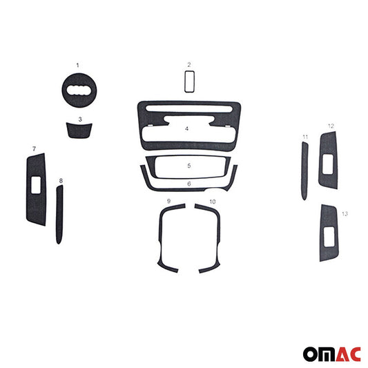 Ornamente interioare pentru Audi A1 A1 Sportback 8X 2010-2018, aspect aluminiu 13x