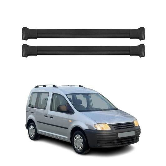 Dachträger Grundtäger für VW Caddy 2004-2020 75kg Aluminium Schwarz 2 tlg