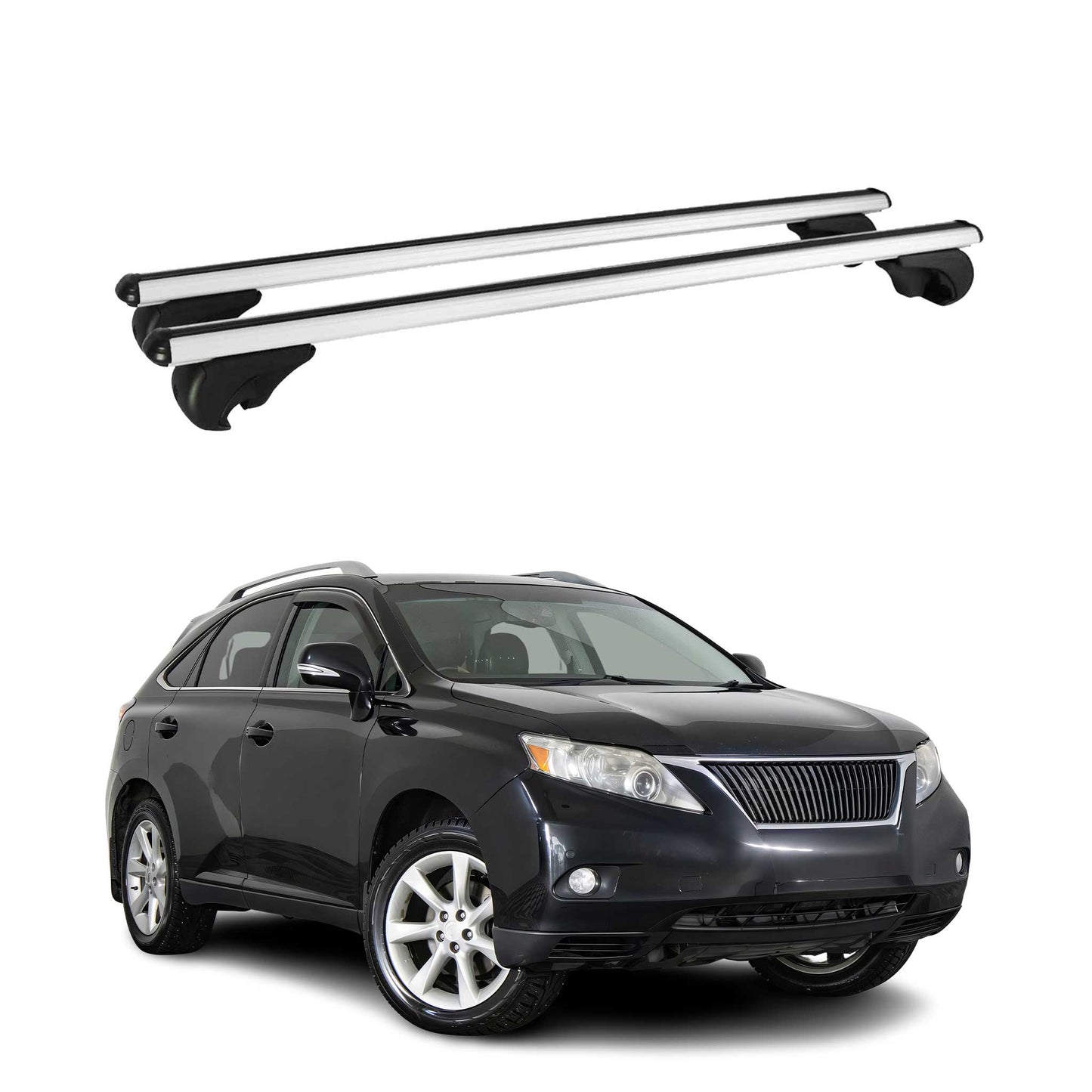 Dachträger Grundtäger für Lexus RX 350 450 2009-2015 75kg Aluminium Silber 2 tlg