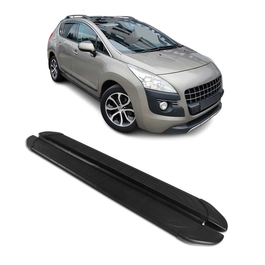 Trittbretter Seitenschweller für Peugeot 3008 2009-2016 Aluminium Schwarz 2tlg