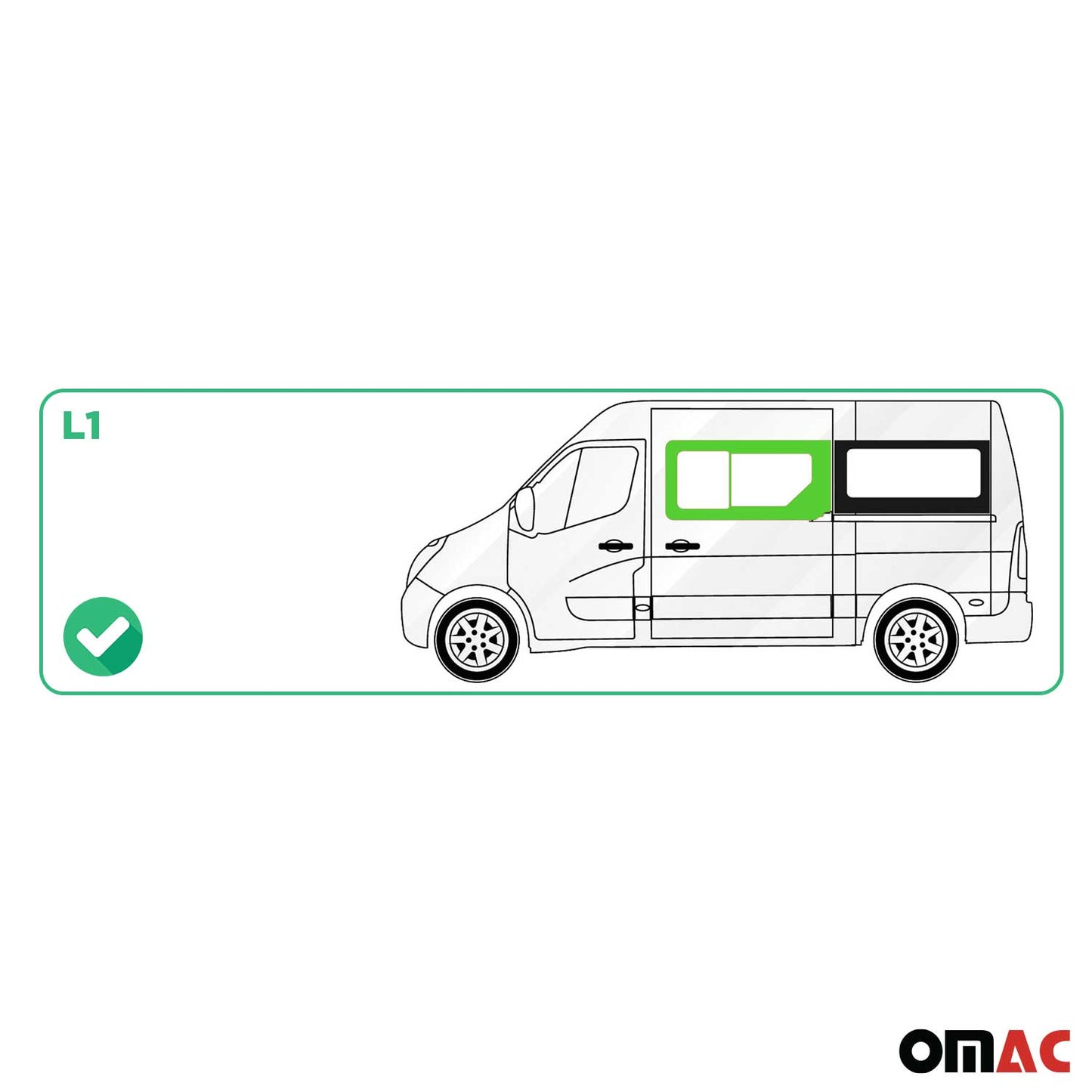 Seitenfenster Schiebefenster für Opel Movano 2010–2021 Sicherheitsglas Rechts L1