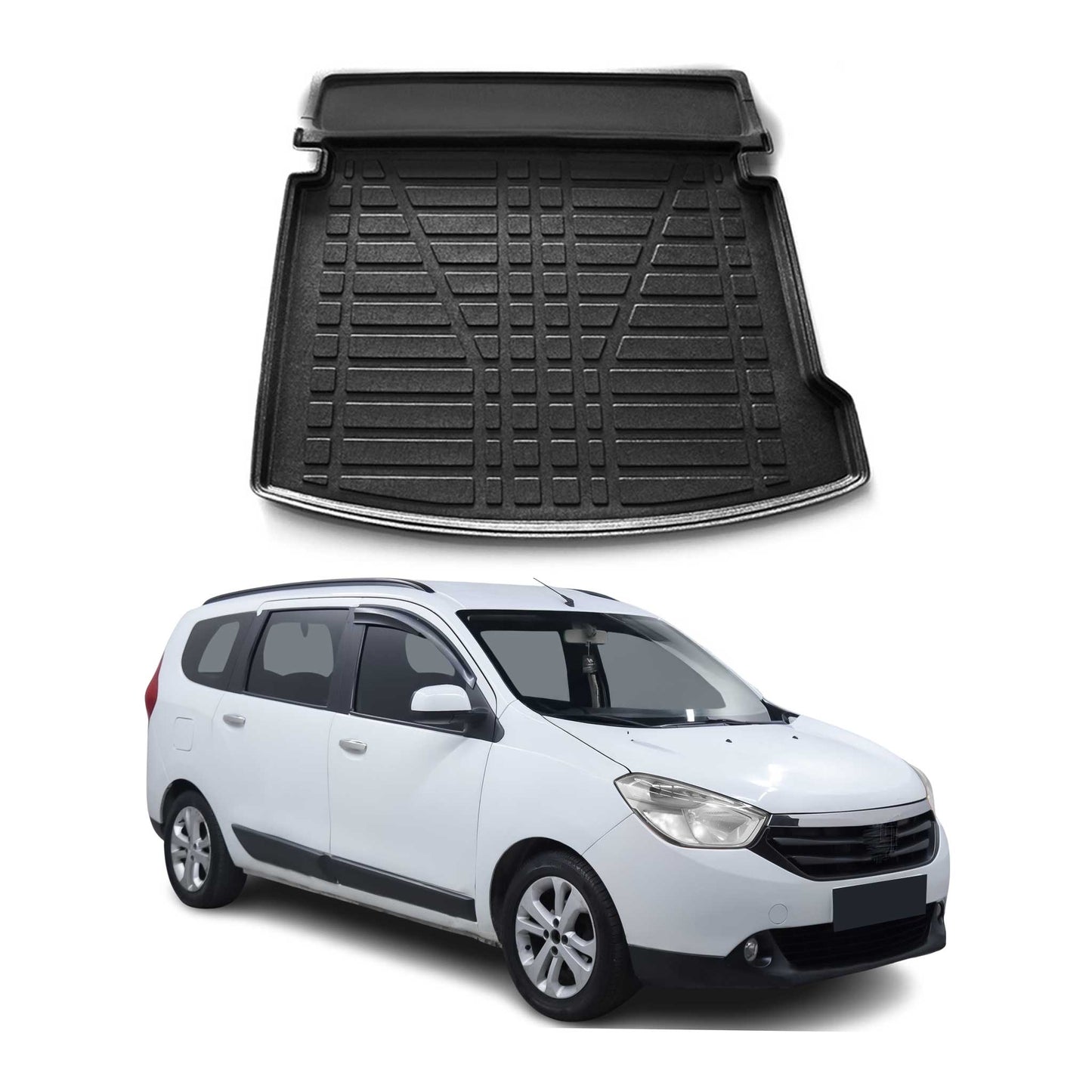 Kofferraumwanne Laderaumwanne für Dacia Lodgy 2012-2024 5tür Gummi TPE Schwarz