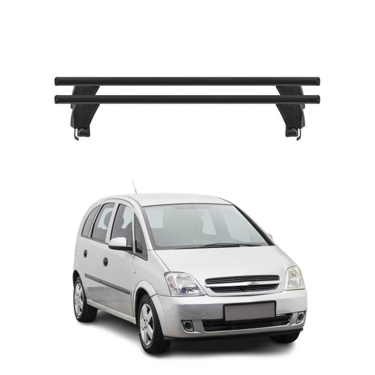 Menabo Dachträger Grundtäger für Opel Meriva 2003-2010 50kg Alu Schwarz 2 tlg