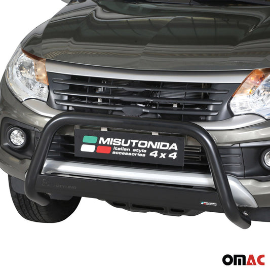 Bară de protecție/buton față pentru Fiat Fullback 2016-2019, ø63mm, oțel, negru