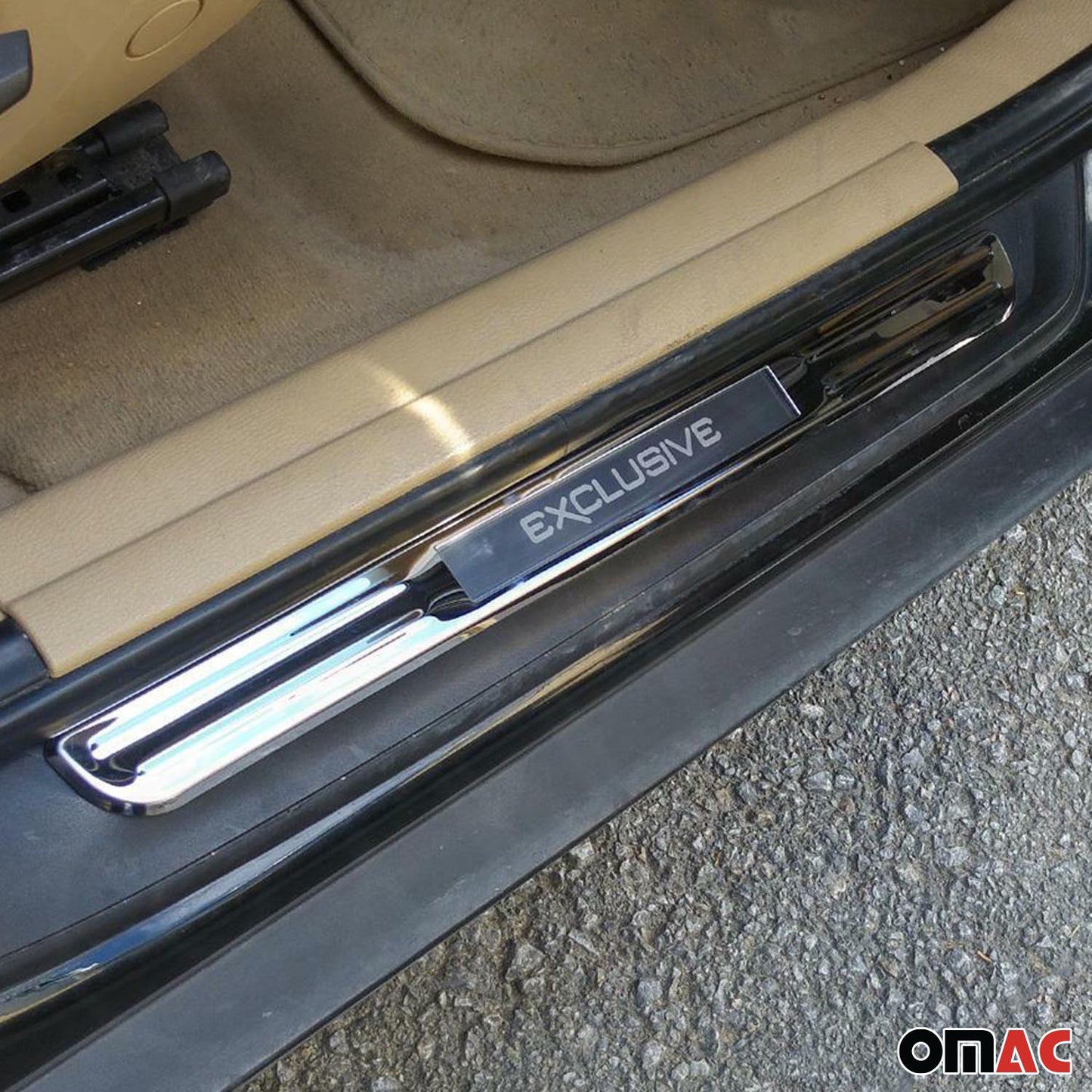 Ornamente prag exclusive pentru Audi A4, oțel inoxidabil, argintiu, set de 4 piese