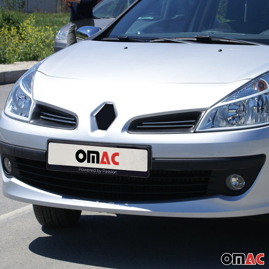 Benzi decorative grilă pentru Renault Clio 2005-2013, oțel inoxidabil, argintiu, 4x