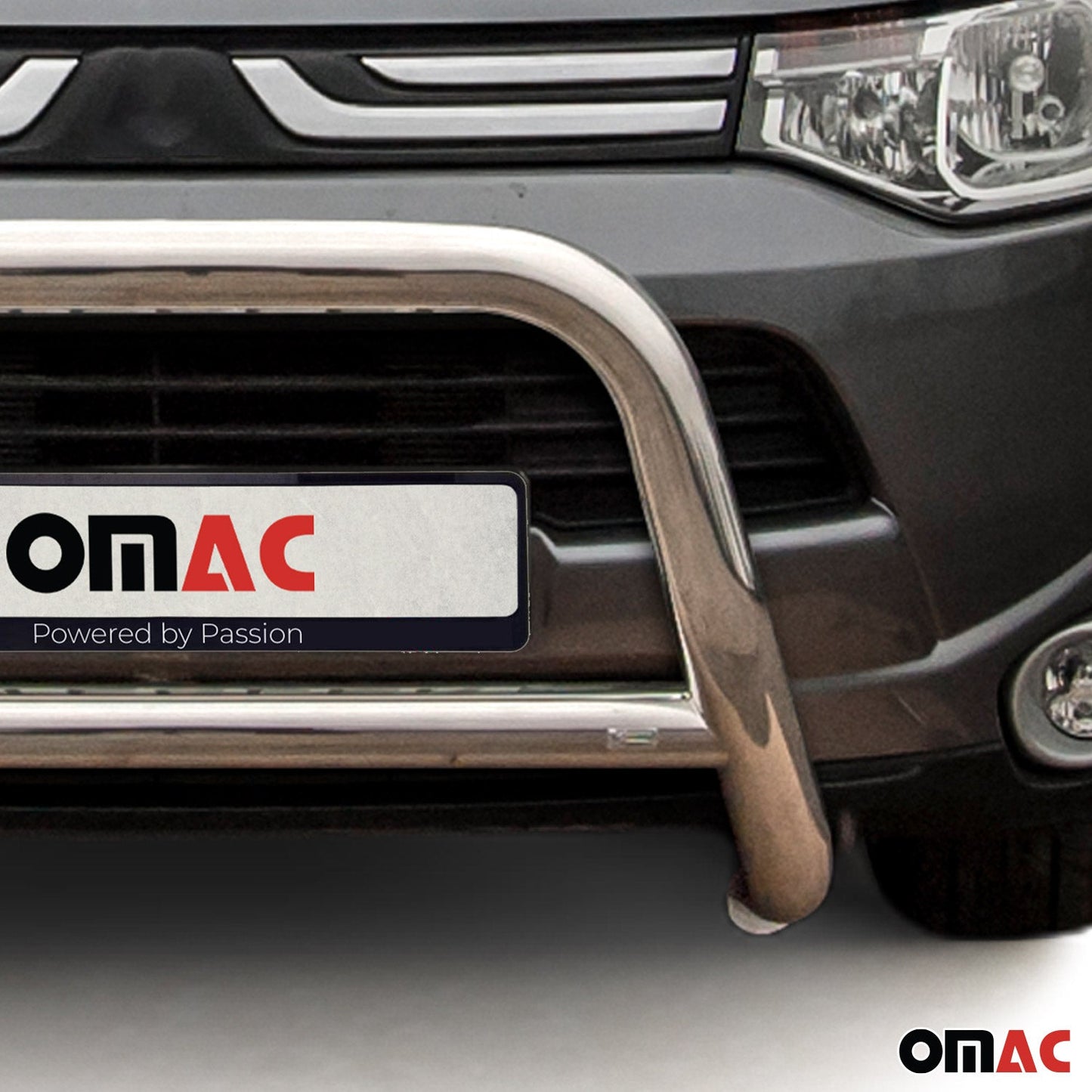 Bară de protecție/buton față pentru Mitsubishi Outlander 2012-2015, omologată ABE, oțel, argintiu