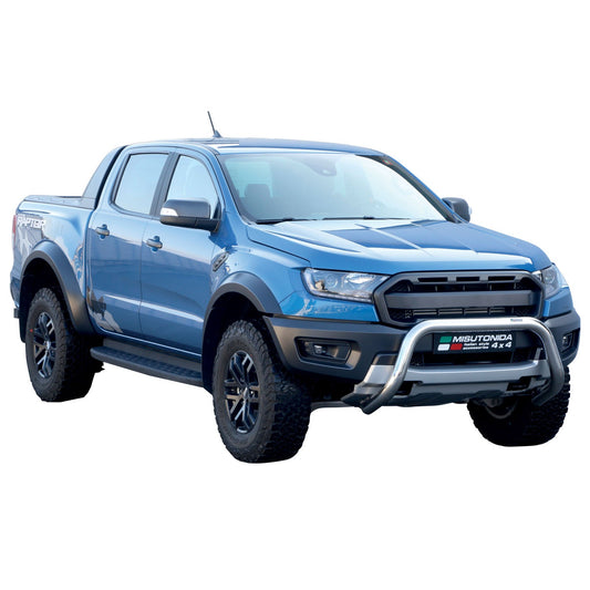 Bară de protecție/buton față pentru Ford Ranger Raptor 2019-2025 ø76mm oțel argintiu