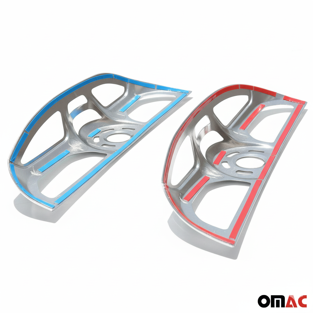 Rücklicht Heckleuchte Rahmen für Fiat Doblo 2010-2014 Abs Satin Chrom 2x