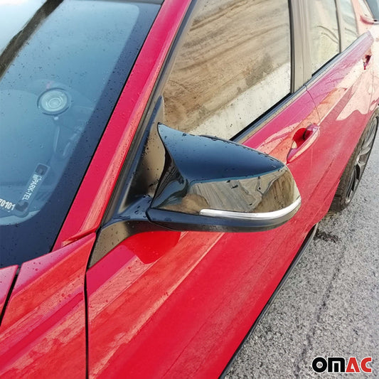 Spiegelkappen Spiegelabdeckung für BMW 1er F20 2011-2019 ABS Schwarz Glanz 2tlg