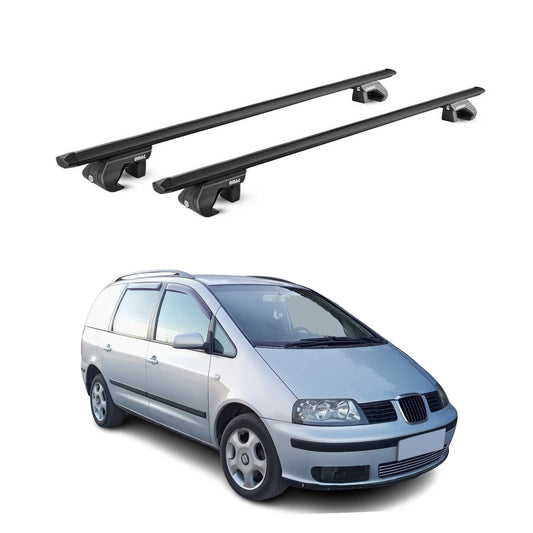 Portbagaj de plafon pentru Seat Alhambra 1996-2020 5 uși 90kg aluminiu negru 2x ABE