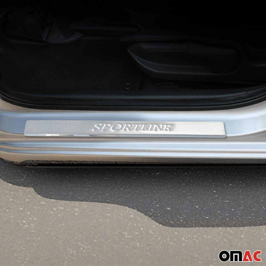 Ornamente prag uși pentru VW Touareg 2002-2010, oțel inoxidabil, argintiu, set 4 piese