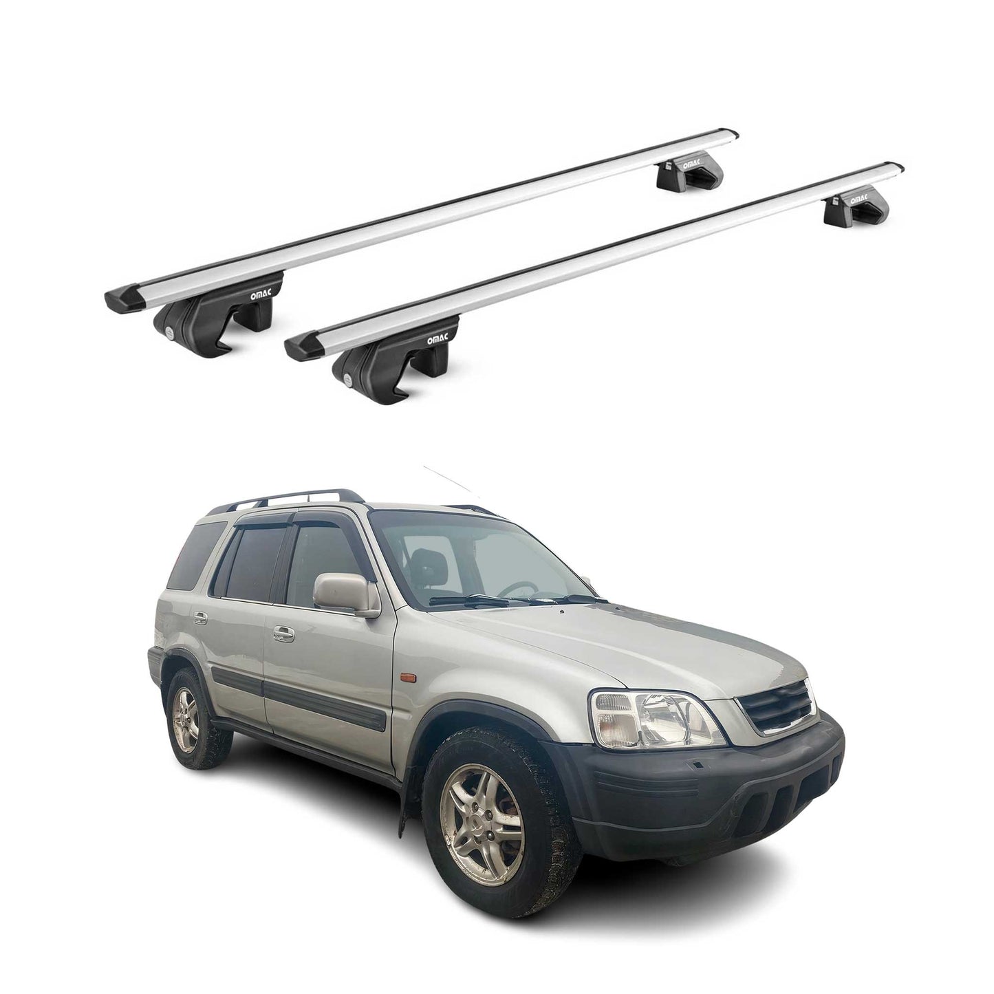 Dachträger Grundtäger für Honda CR-V mk1 1995-2001 90kg Alu Silber 2 tlg ABE
