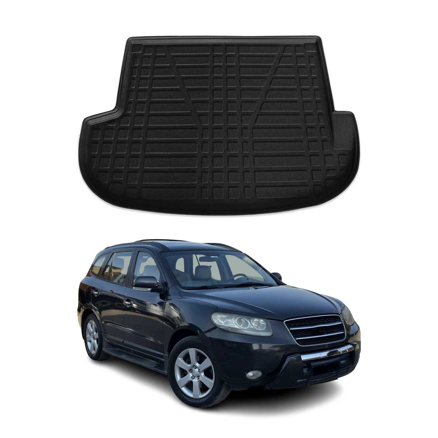 Kofferraumwanne Laderaumwanne für Hyundai Santa Fe 2006-2012 Gummi TPE Schwarz