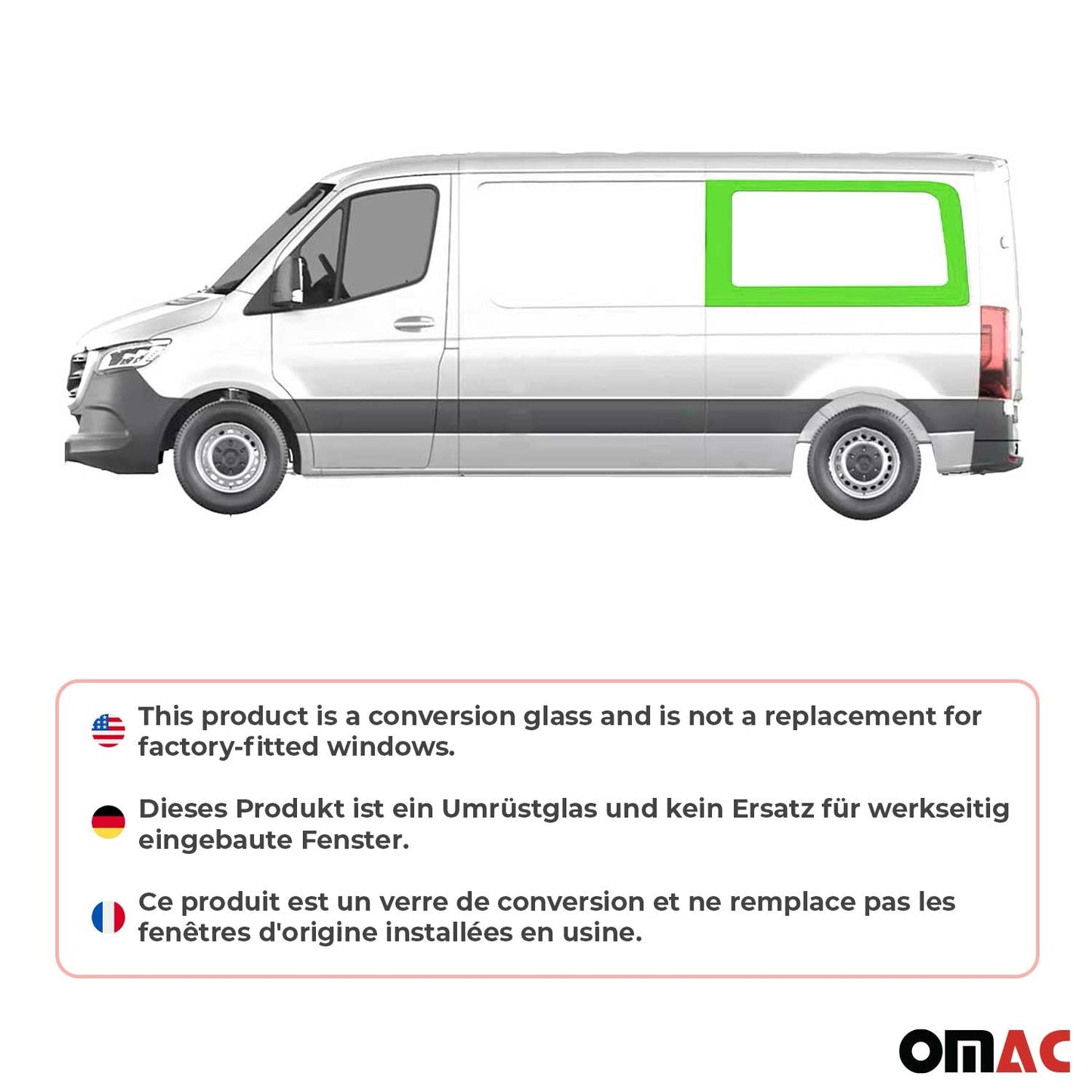 Seitenfenster Seitenscheibe für VW Crafter 2006-2017 Sicherheitsglas Links L2