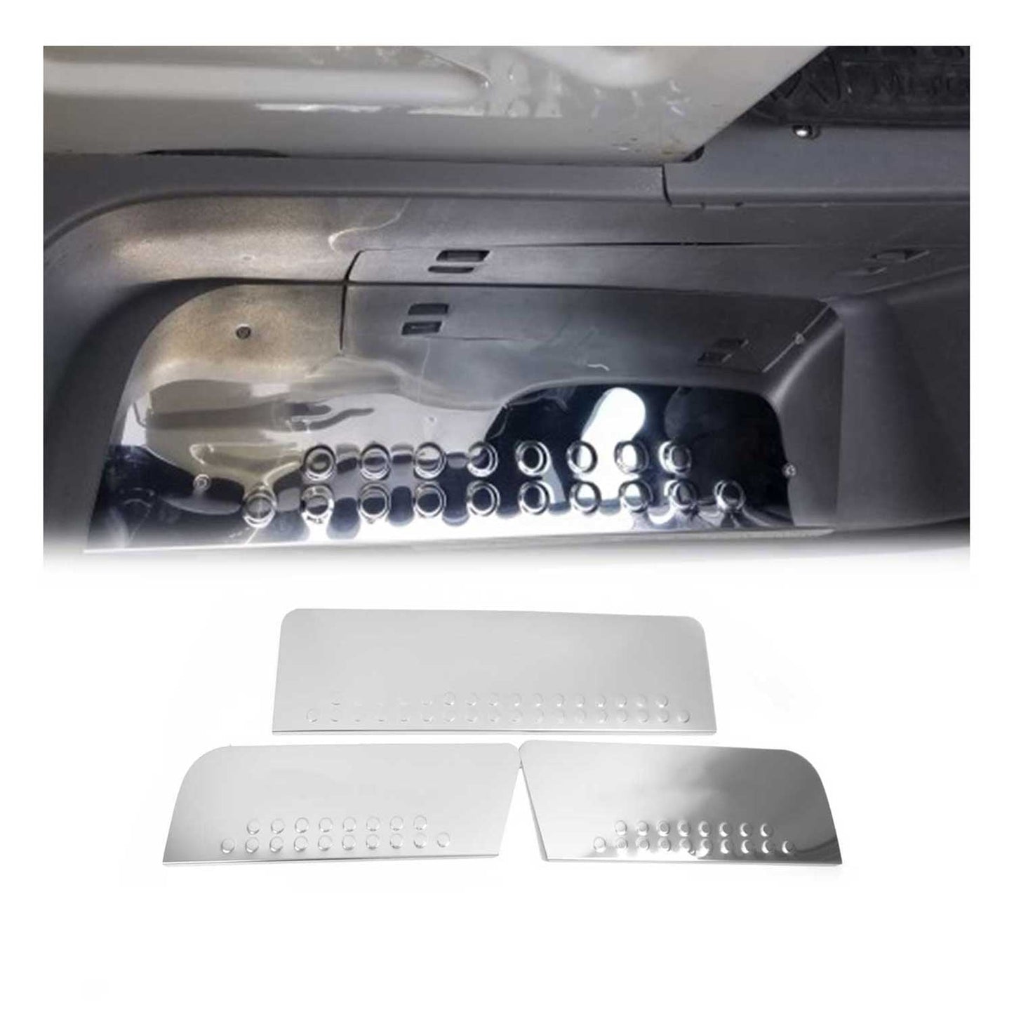 Ornamente prag ușă pentru VW Crafter 2006-2017, cromate, set 3 piese, oțel inoxidabil