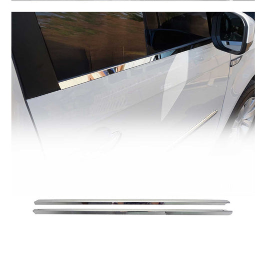 Benzi decorative geamuri pentru VW Caddy 2015-2025, partea dreaptă, oțel inoxidabil, cromate, 2 bucăți