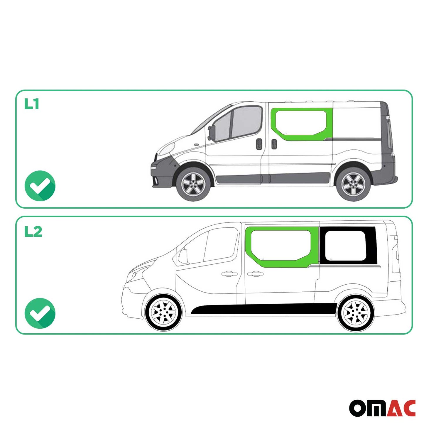 Seitenfenster Fenster für Renault Trafic 2001-2014 Schiebetür Rechts L1 L2