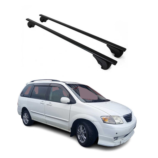 Portbagaj de plafon pentru Mazda MPV 1996-2006 75kg, negru metalic, 2 buc.