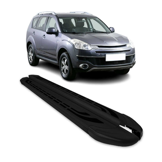 Trittbretter Seitenschweller für Citroen C-Crosser 2007-13 Aluminium Schwarz 2x