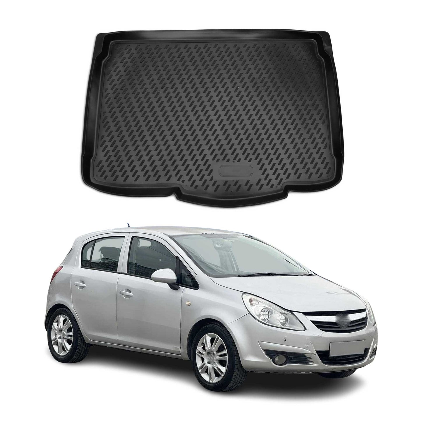 Kofferraummatte Kofferraumwanne für Opel Corsa D 2006-2014 Gummi TPE Schwarz