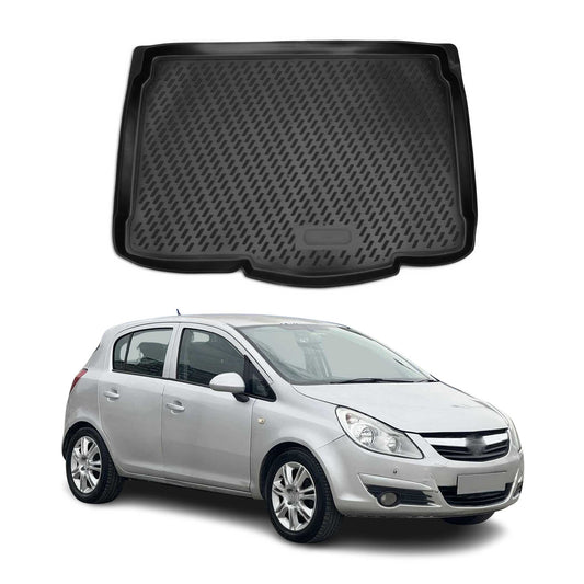 Kofferraummatte Kofferraumwanne für Opel Corsa D 2006-2014 Gummi TPE Schwarz