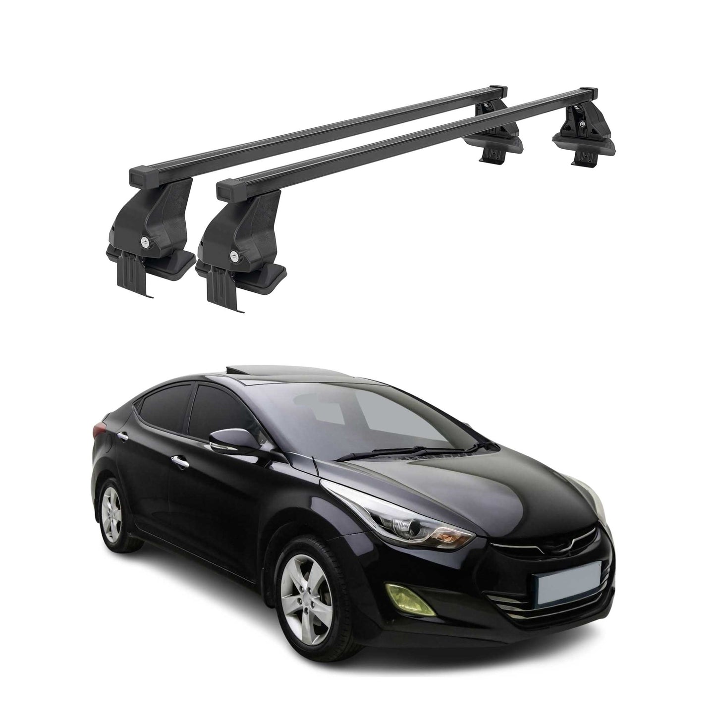 Menabo Dachträger Grundtäger für Hyundai Elantra mk5 2010-2015 50kg Schwarz 2x