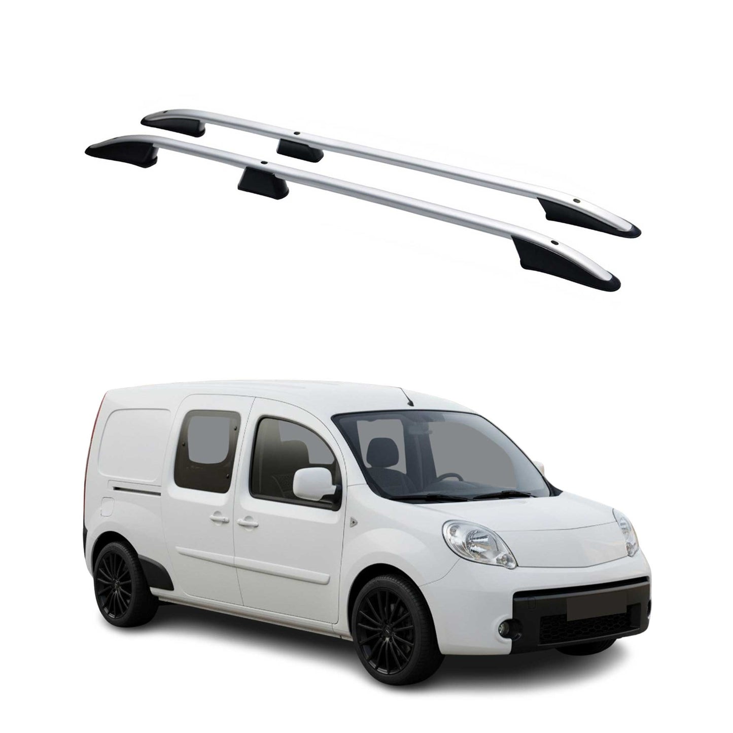 Bare de plafon/portbagaj plafon pentru Renault Kangoo 2008-2024 L2 lungi, gri aluminiu