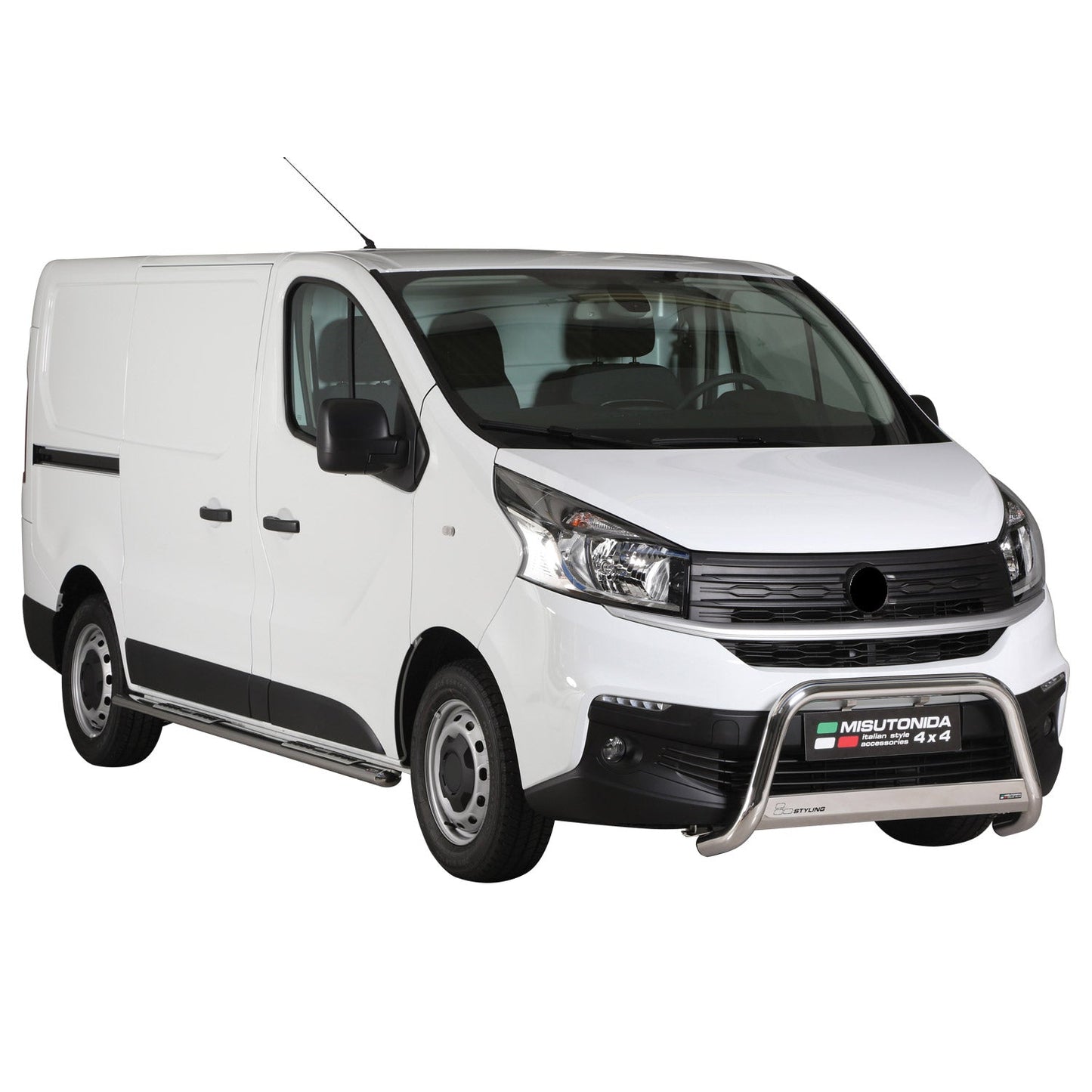 Praguri/praguri laterale din oțel inoxidabil pentru Fiat Talento 2016-2020 ampatament scurt gri