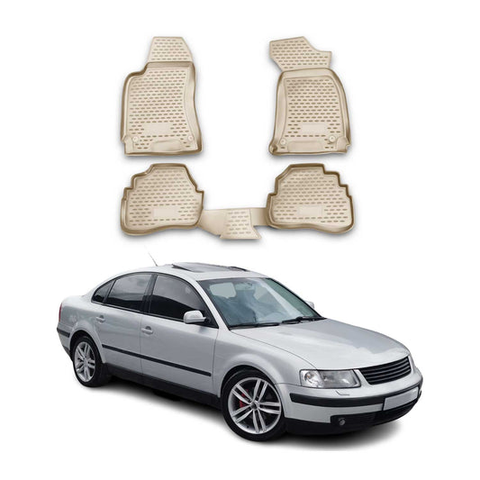 OMAC Gummimatten Fußmatten für VW Passat 1996-2005 TPE Automatten Beige 4x