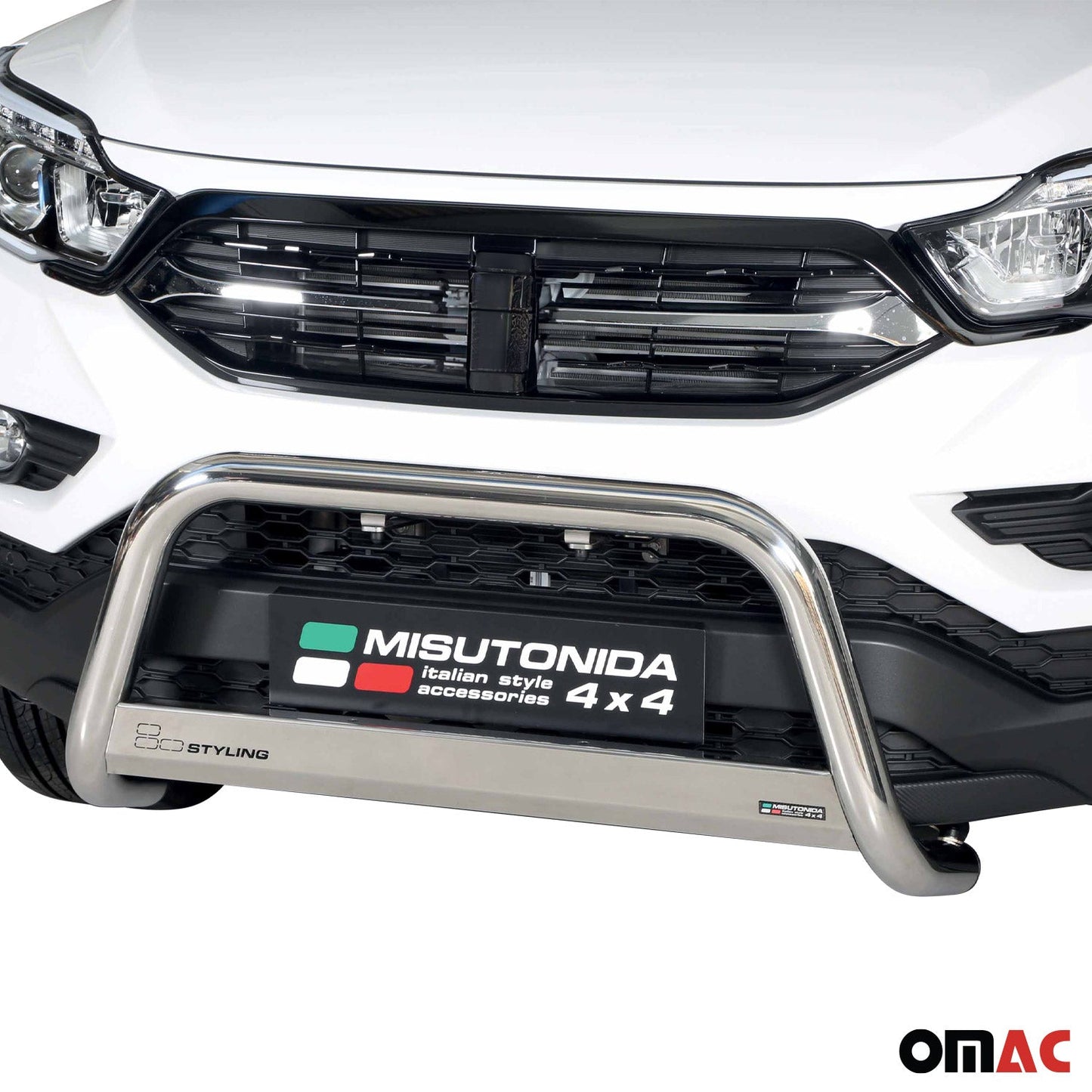 Frontbügel Frontschutzbügel für Ssangyong Musso 2018-2025 ø63mm Stahl Silber