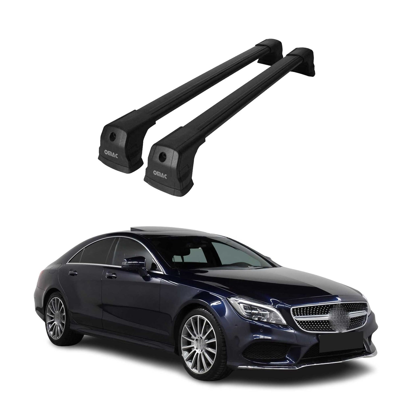 2010-2017 Mercedes CLS C218 Dachträger Gepäkträger Schwarz Aluminium 2 tlg