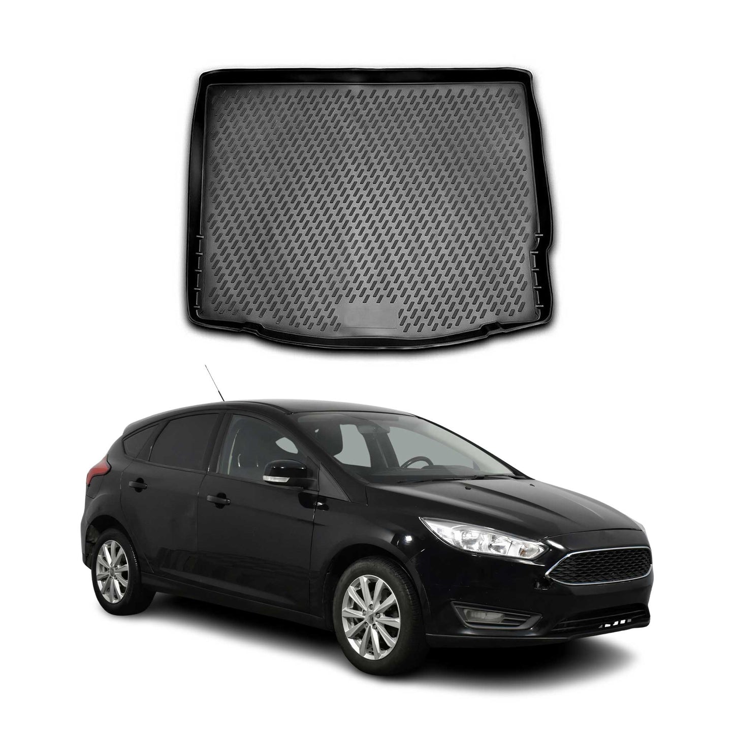 Covoraș portbagaj/tapițerie portbagaj pentru Ford Focus mk3 2011-2018 cu cinci uși, cauciuc TPE