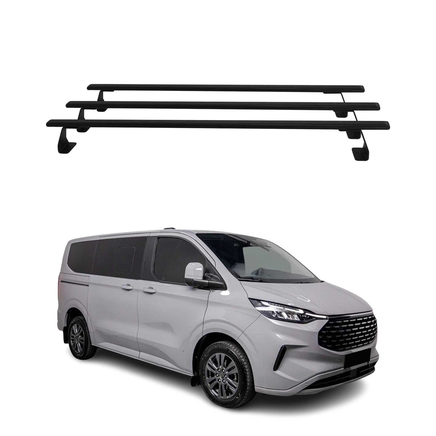 Portbagaj de plafon pentru VW Transporter T7 2024-2025 75kg oțel negru 3 buc