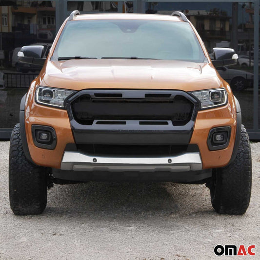 Benzi decorative grilă auto pentru Ford Ranger 2018-2020, oțel inoxidabil, argintiu, set 3 piese