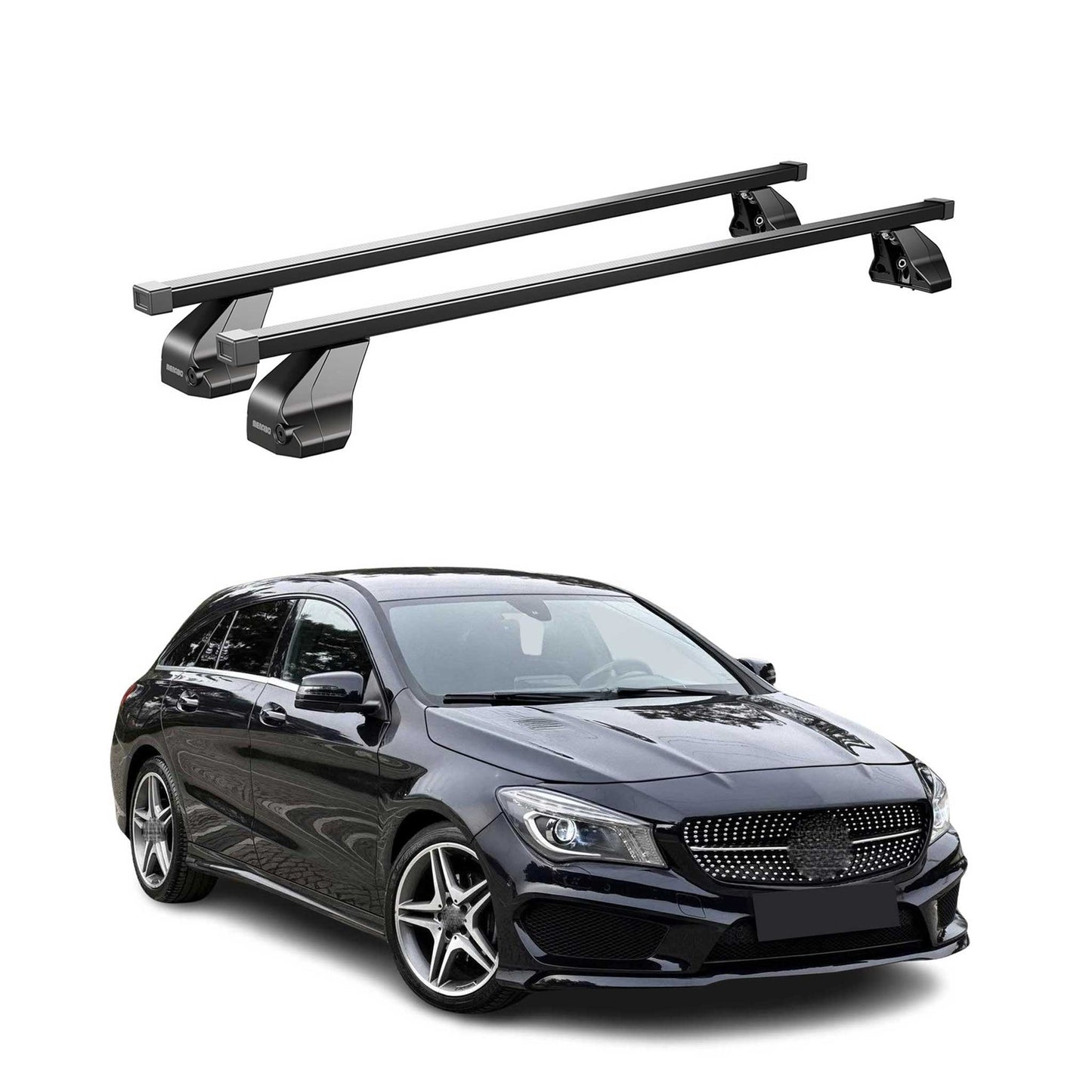 Menabo Dachträger Grundtäger für Mercedes CLA X117 2015-2019 75kg Stahl Schwarz