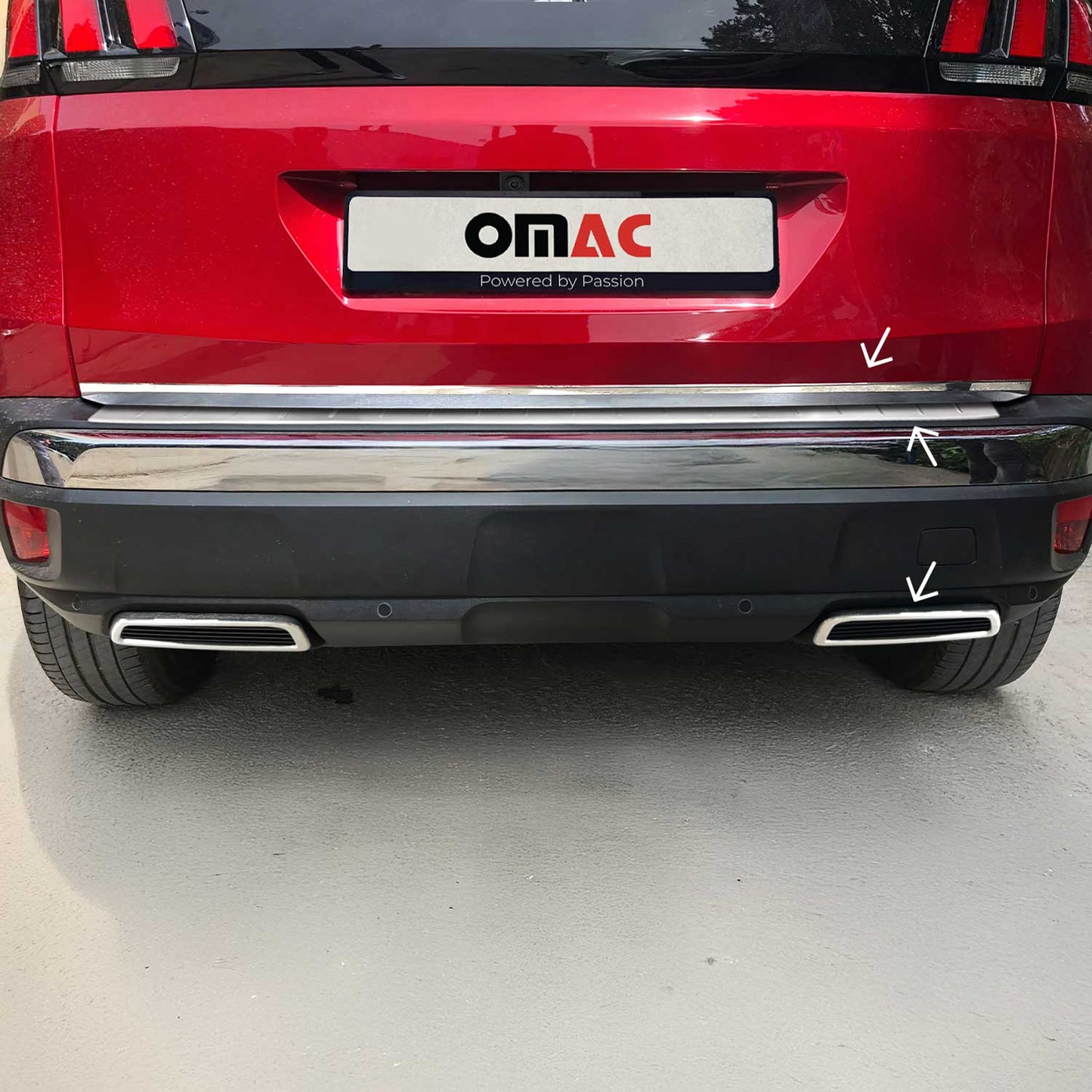 Set protecție prag portbagaj și bandă decorativă ramă evacuare pentru Peugeot 3008 2016-2024