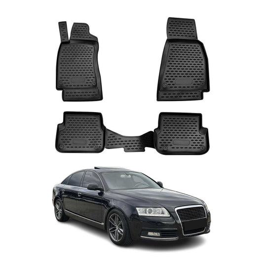 2008-2011 Audi A6 Limousine Allroad Avant Fußmatten Gummi Schwarz 4 tlg