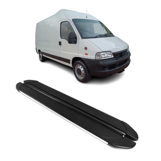 Trittbretter Seitenschweller für Fiat Ducato 2006-2025 L2 Aluminium Schwarz Grau