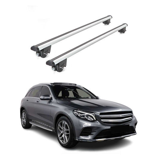 Dachträger Grundtäger für Mercedes GLC X253 2015-2022 100kg Alu Silber 2 tlg ABE