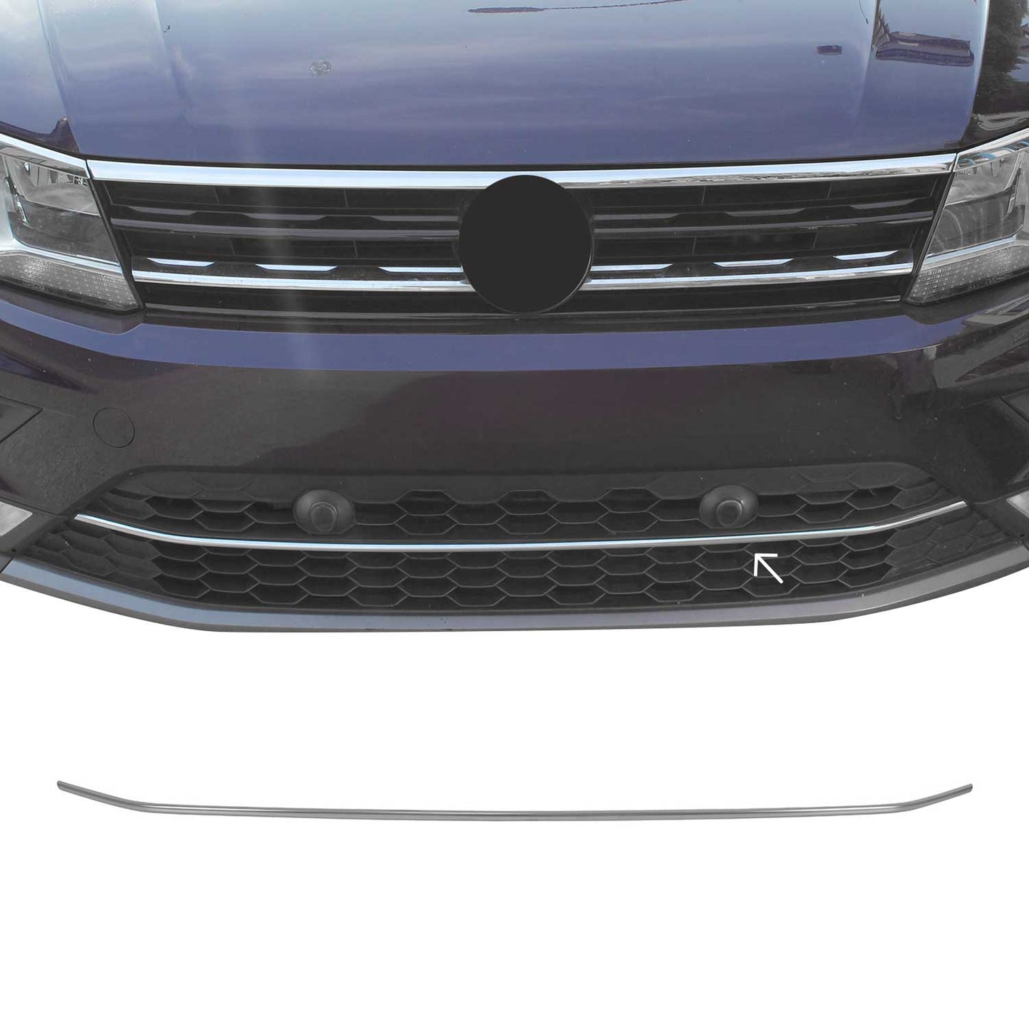 Kühlergrill Leisten Grillleisten für VW Tiguan / Allspace 2016-2020 Chrom Silber