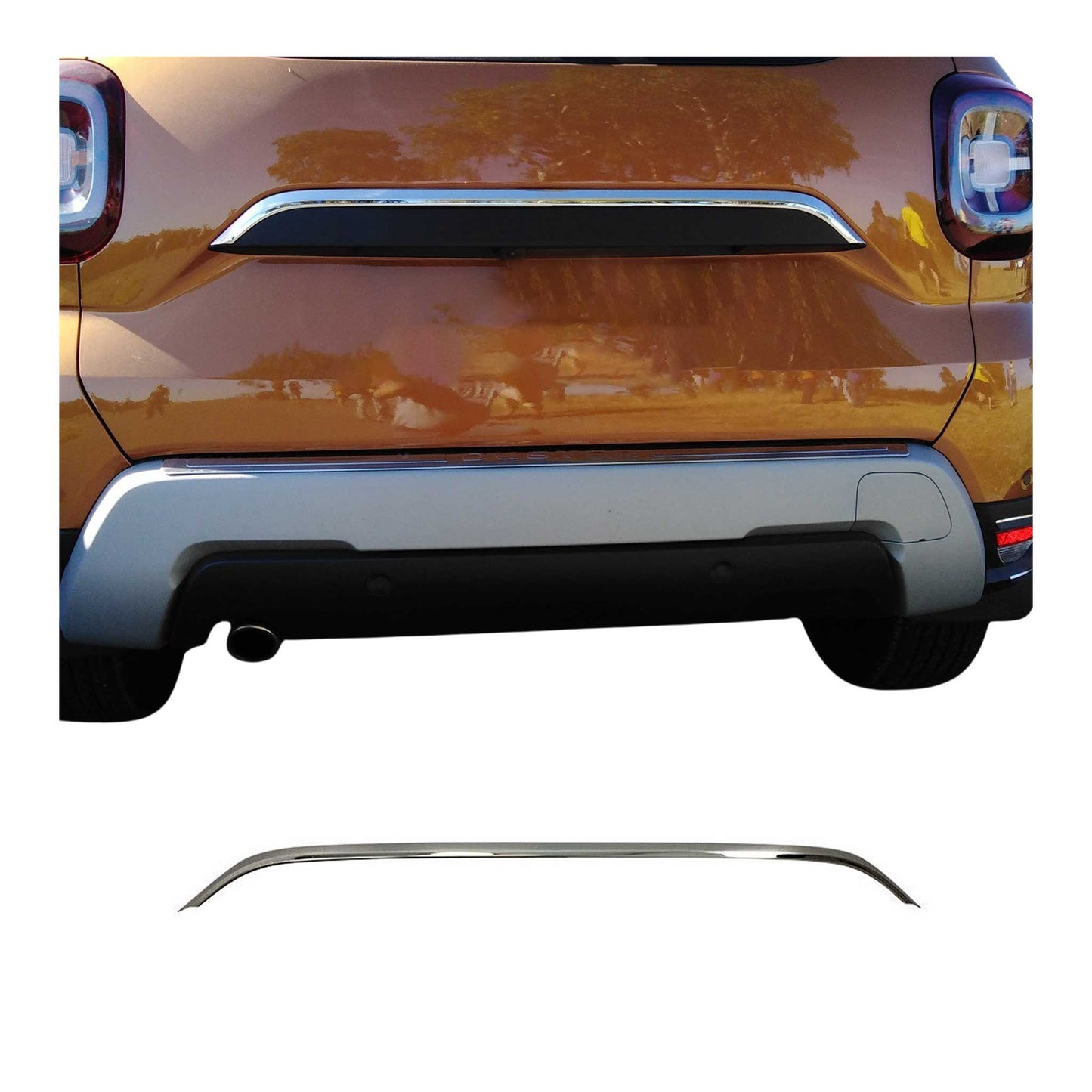 Listwa ozdobna bagażnika do Dacii Duster 2018-2021, stal nierdzewna chromowana