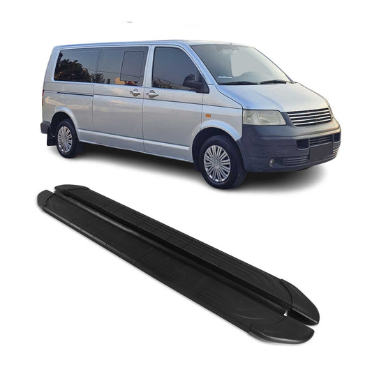 Trittbretter Seitenschweller für VW Transporter T5 2003-15 L2 Langer Alu Schwarz
