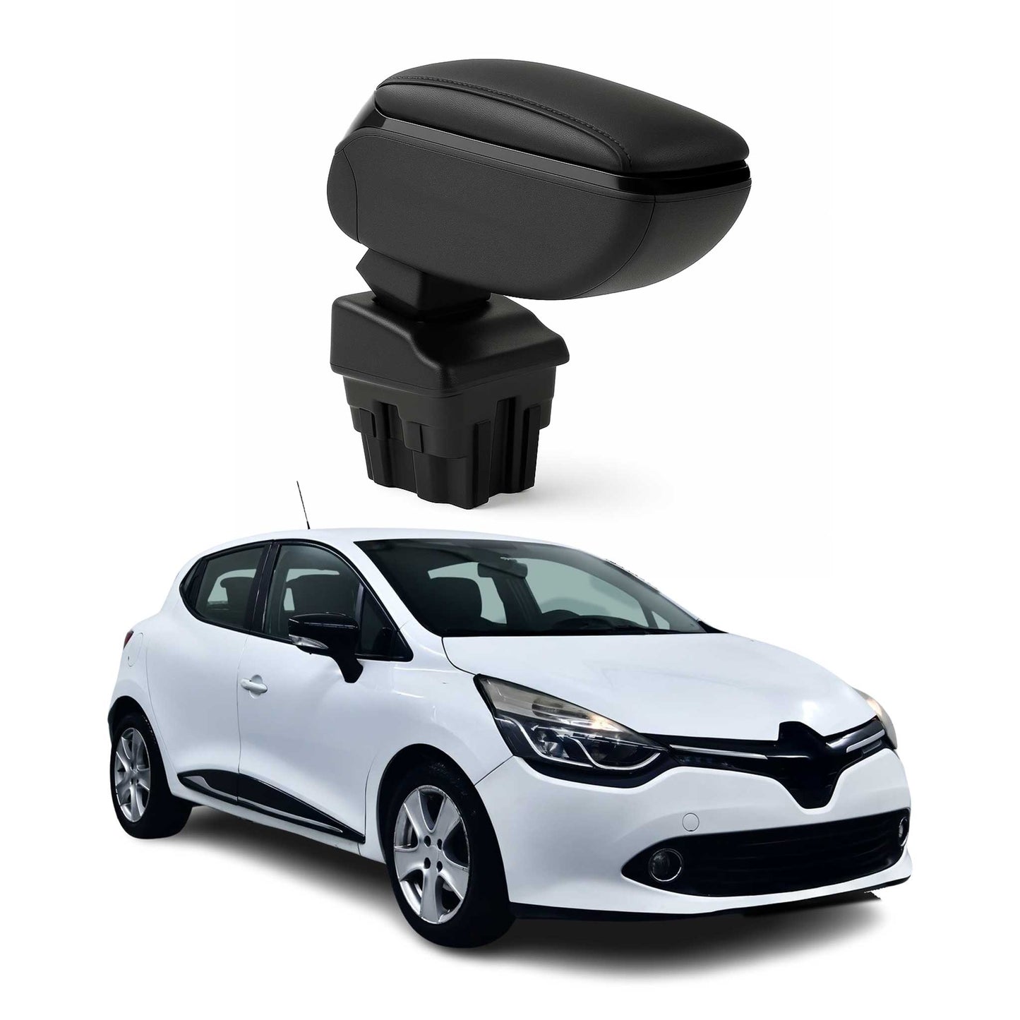 Armlehne Mittelarmlehne für Renault Clio 2012-2019 PU-Leder ABS Schwarz