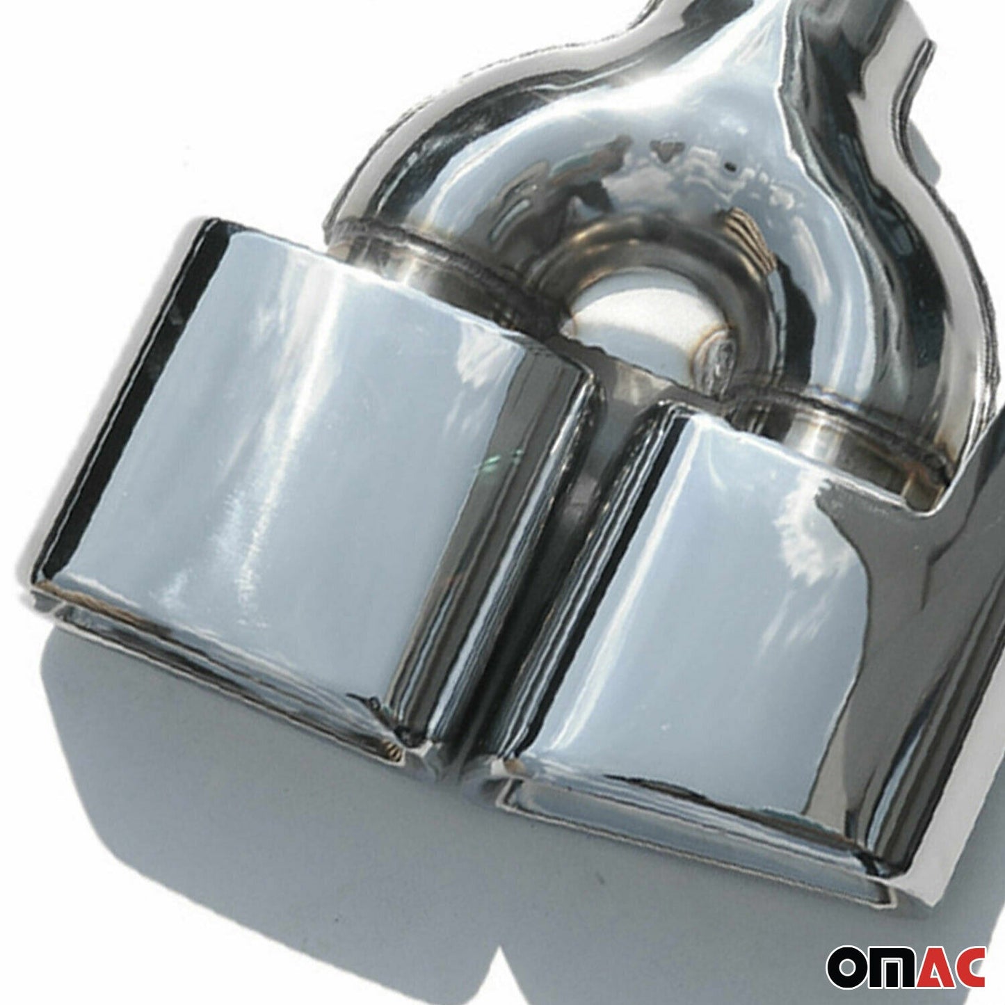 Auspuffblende Endstück Endrohr Double Output Chrom Edelstahl Doppelendrohr Links