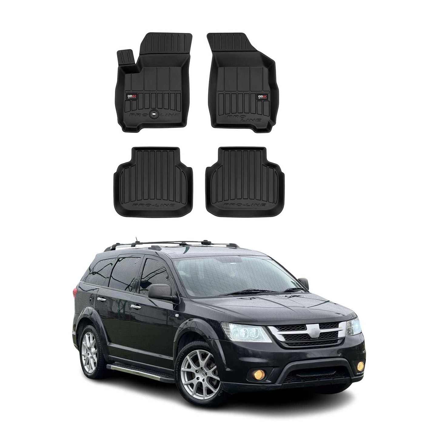 2011-2015 Fiat Freemont Fußmatten TPE Schwarz 4 tlg