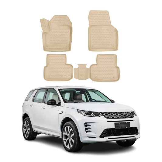OMAC Gummimatten Fußmatten für Land Rover Discovery Sport 2014-2017 TPE Beige 4x