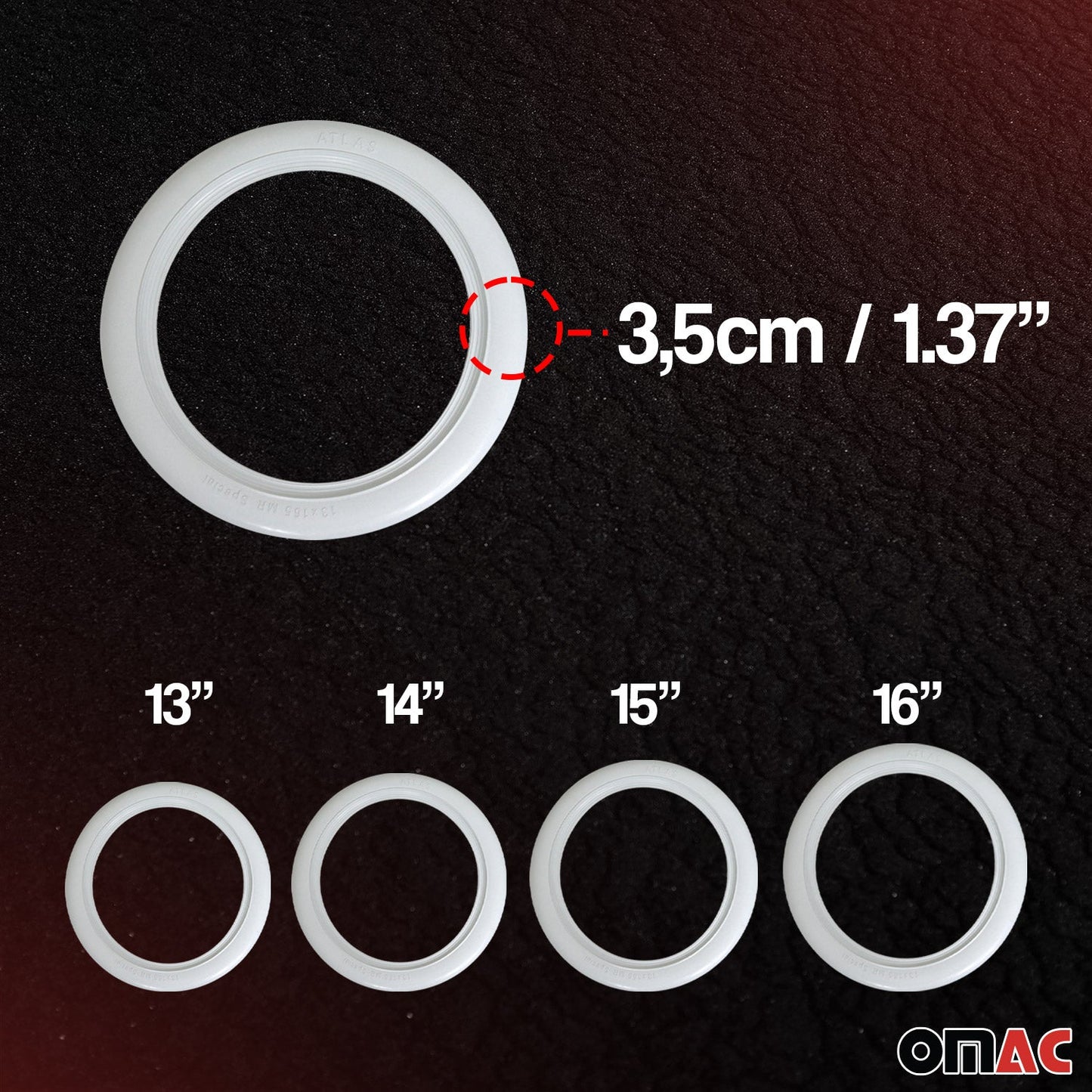 4x Weißwandringe Weißwandreifen 15 Zoll Weiß Gummi Auto Tuning